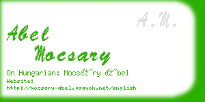 abel mocsary business card